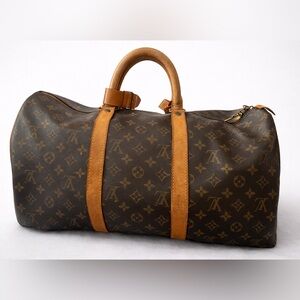 Louis Vuitton Classic Monogram Tan Duffel Bag